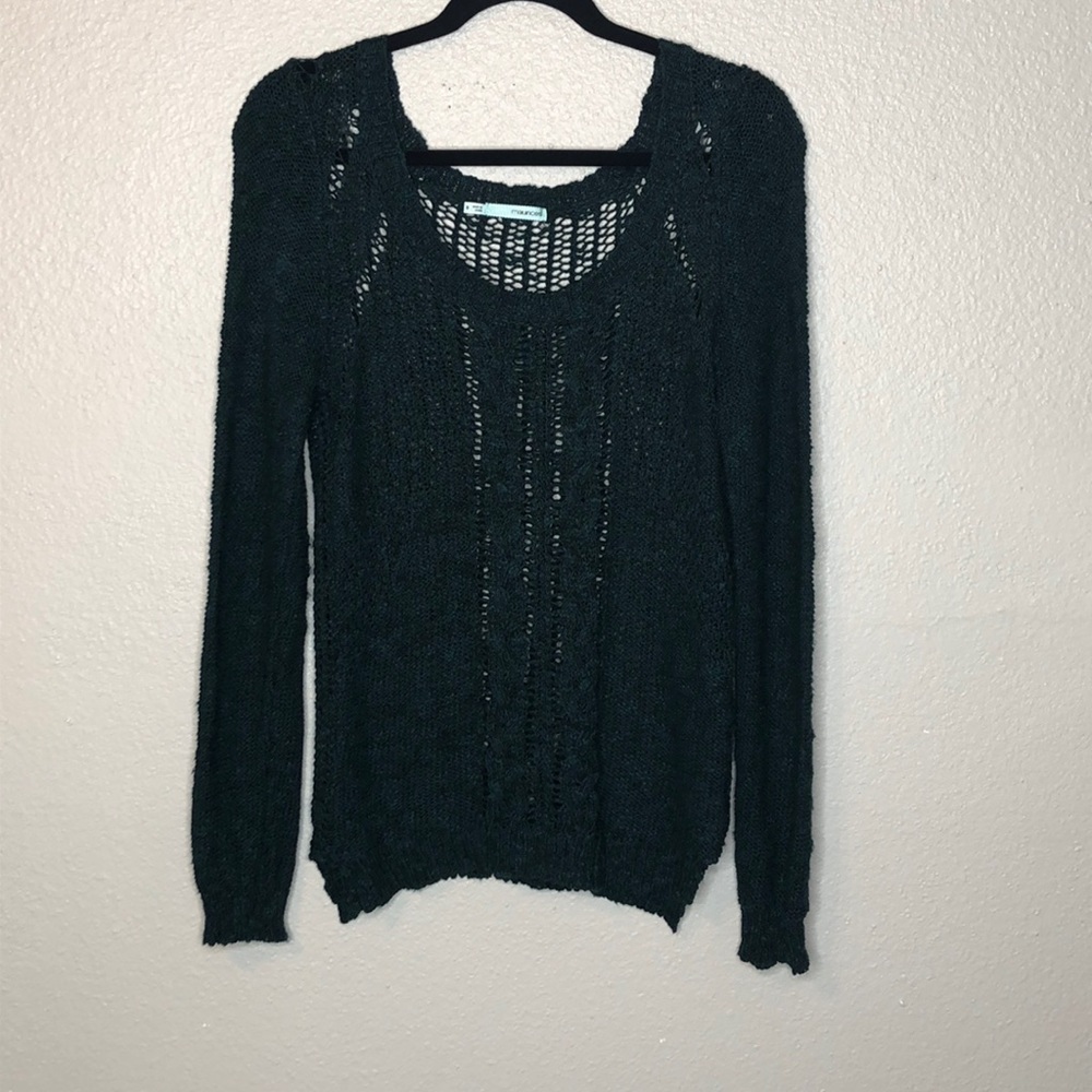 Maurices Green Open Knit Sweater